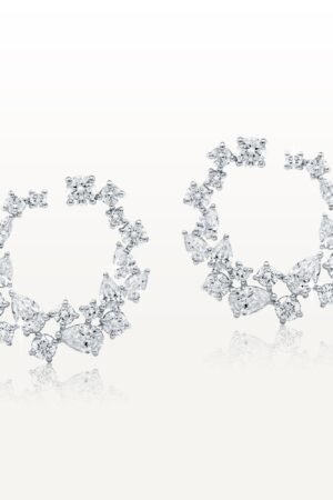 JASMIN Spiral Diamond Hoop Earrings