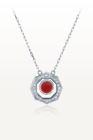 The Facet Coral White Gold Necklace TF-N06